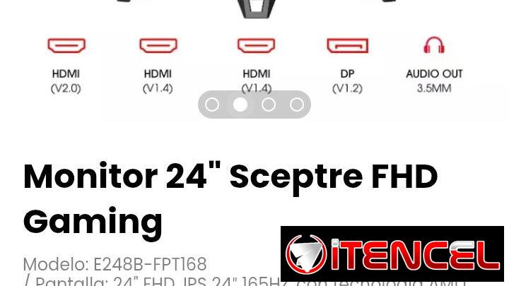 Monitor 24″ Sceptre FHD Gaming Modelo: E248B-FPT168