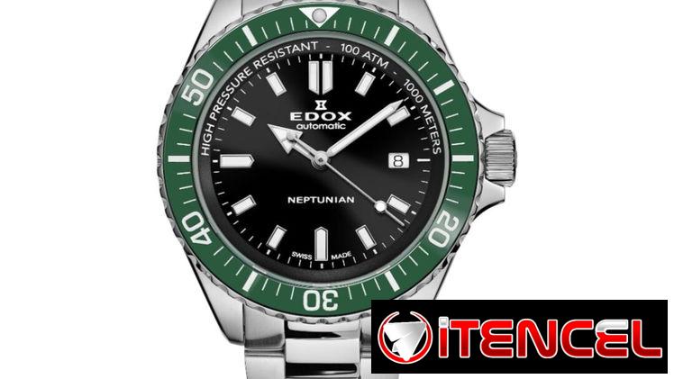 RELOJ DE LUJO SUIZO AUTOMATICO MARCA EDOX NEPTUNIAN (80120-3VM-NIN) CRISTAL ZAFIRO , 44MM EN ACERO INOXIDABLE  58049738