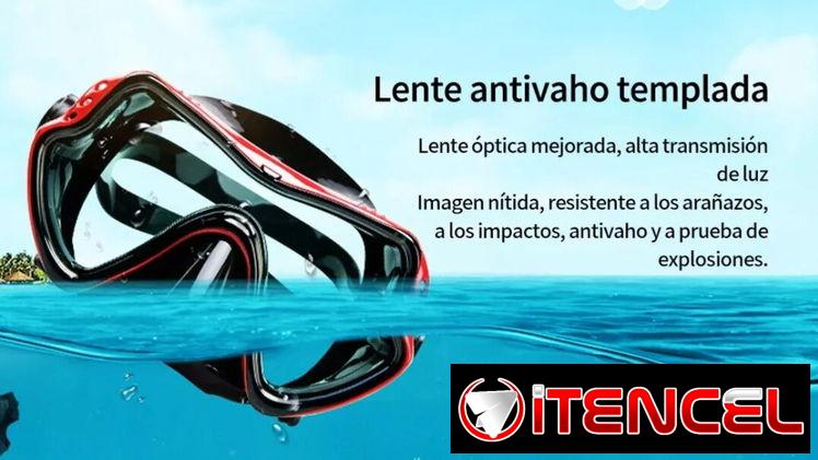 Máscara de bucear pantalla completa en vidrio templado