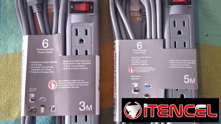 Extensiones Eléctricas de 3-5-8-10-15-20-25 metros. De 3 y 6 tomacorrientes