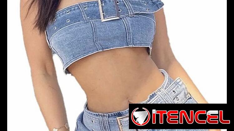 Juego de saya y blusa de mezclilla FASHION NOVA