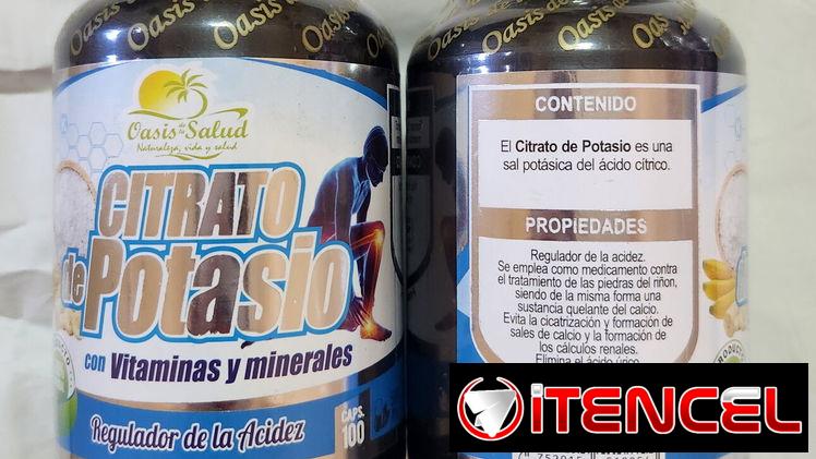CITRATO de Potasio 100capsulas de 500mg
