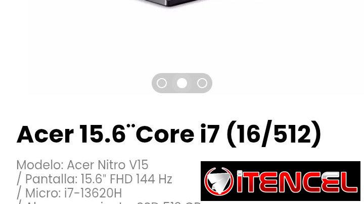 Acer 15.6¨Core i7 (16/512) Modelo: Acer Nitro V15