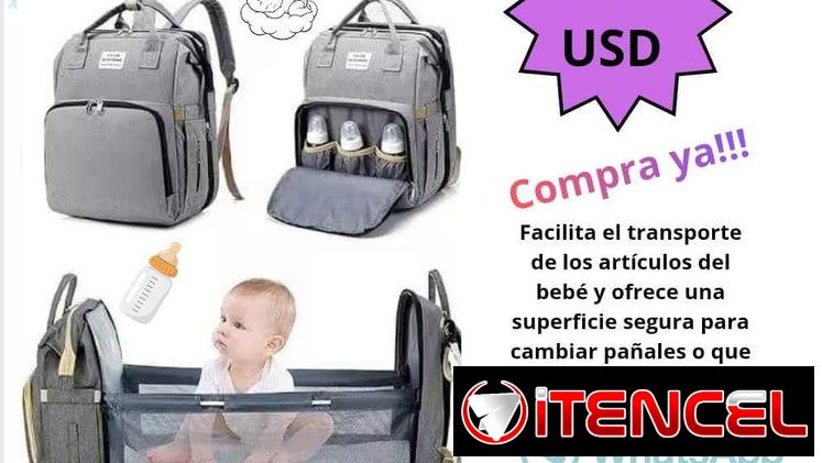 Mochila pañalera cuna