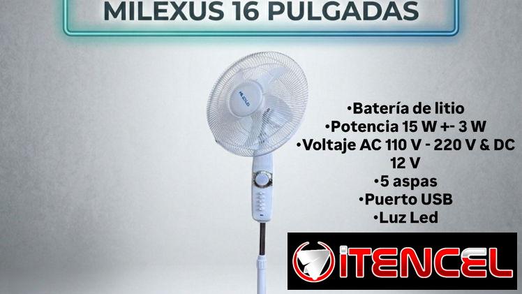 Ventilador recargable MILEXUS 16 pulgadas