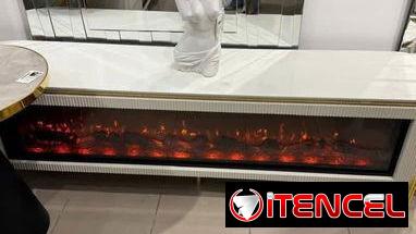 Mesa TV con chimenea Electrica