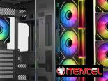 Chasis Gaming Semi panorámico DIYPC ARGB-N3-BK + 4 fanes ARGB 120mm, NUEVO en caja