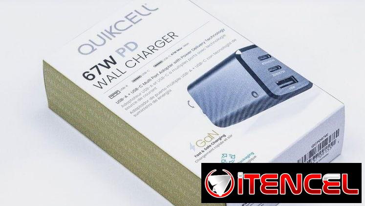 Cargador de Pared Quikcell 67W PD GaN (Multi-Puerto)