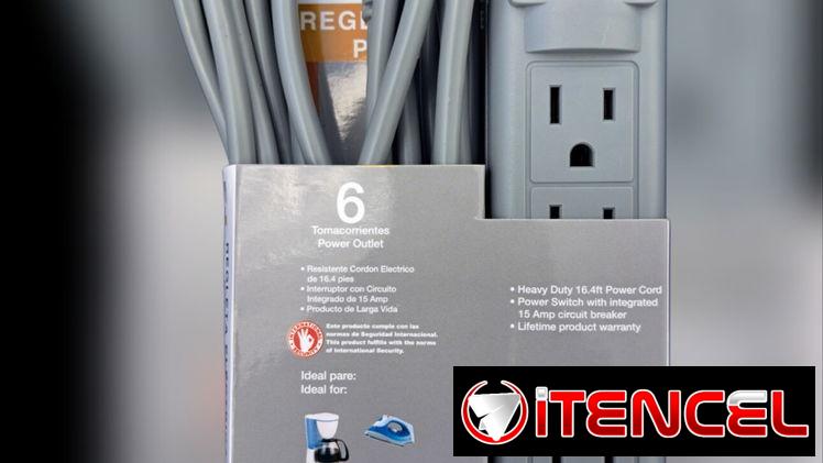 Extensión Eléctrica 5 metros, 6 tomas (10 USD)