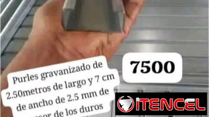 Tejas, purles, angulares, tubos de hierro.
