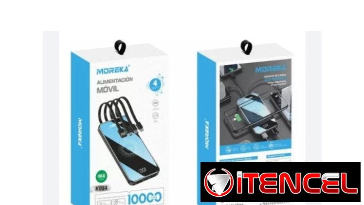 Cargador portátil 10000map con sus cables integrados