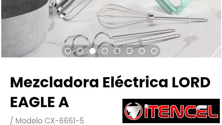 Mezcladora Eléctrica LORD EAGLE A. Incluye 5 accesorios de acero inoxidable