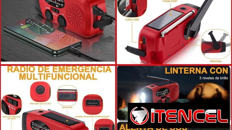 ‼️‼️‼️Radio portátil recargable con panel solar y linterna, cargador extra dinamo/53317139/Vedado‼️‼️‼️