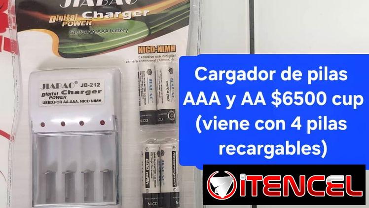 Cargador de pilas, viene con 4 pilas AAA o AA,