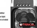 Ventilador-enfriador-humidificador de aire. Incluye el cable y cargador USB