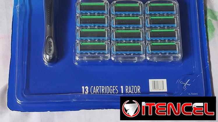 Caja de 12 respuestos Gillette Proglide con un baston
