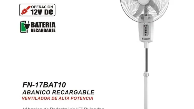 Ventilador recargable de pedestal SANKEY 16″