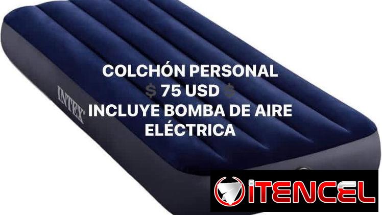 OFERTA DE COLCHÓN PERSONAL INFLABLE CON BOMBA DE AIRE ELÉCTRICA ‼️NUEVOS EN CAJA 📦