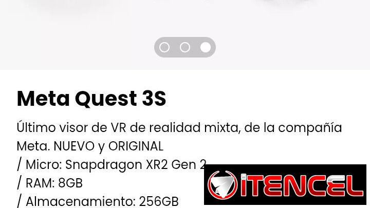 Meta Quest 3S. Último visor de VR de realidad mixta, de la compañía Meta. NUEVO y ORIGINAL