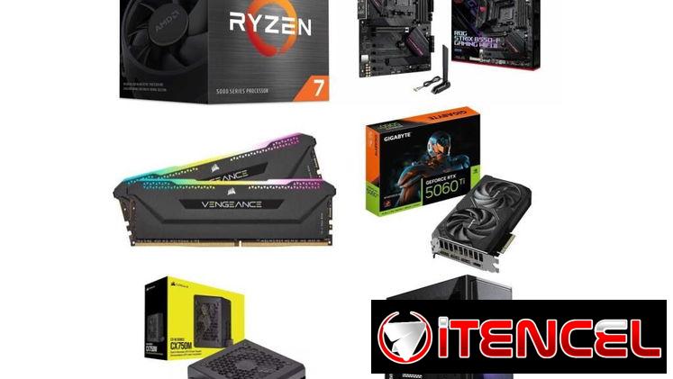 AM4 PC RYZEN 7 5700 🤩  RTX 5060 Ti -ROG Strix B550-F Wifi II -32GB RGB -750W🆕 0km