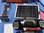 Cámara de vigilancia con panel solar. Triple lente, mensajería y configuración disponible. No necesita internet