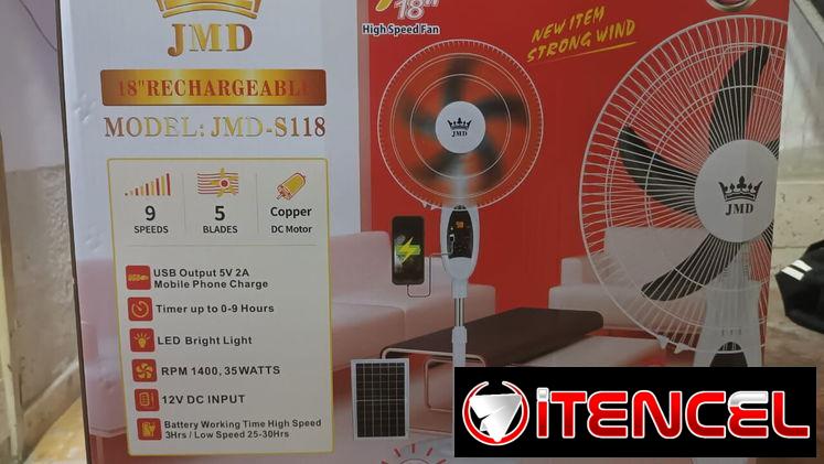 Ventilador recargable JMD de pedestal 18″