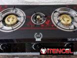 Cocina de gas MAF de cristal templado 3 hornillas con magneto (mw)
