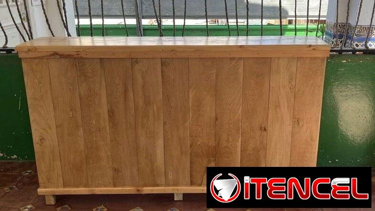 Mostrador de madera para cafetería o mercado hecho a medida. 190 cm largo x 38 cm ancho x 110 cm altura.  Solo 2 meses d