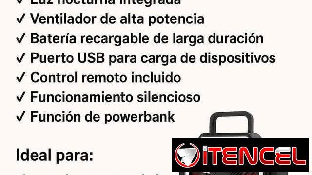 Ventilador recargable, marca Unizuki, $45 USD‼️
