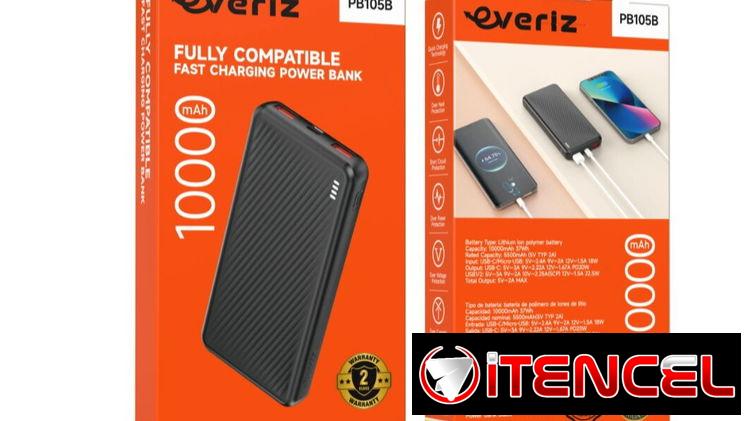 Cargador portatil 10000 mAh. Carga Rápida 22.5W + PD 20W. Puertos: 2 USB + 1 USB-C. Power bank