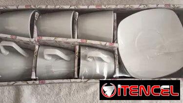 Juego de tazas con platicos. Nuevo