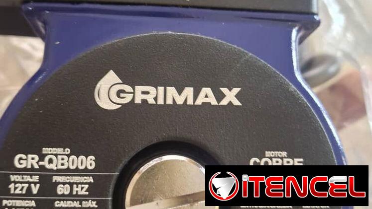 Presurizador Grimax ⚙️ Enrollado de cobre 💦 Caudal: 35 L /min ⚡ Potencia motor: 145W 🔸 Entrada y salida: 3/4″