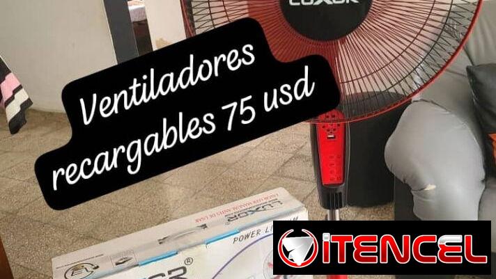 Ventiladores recargables con todos sus accesorios, entre otros