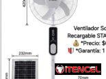 58296067  *Ventilador Solar Recargable STAVEL*! 💰 *Precio: $65* 🛡️ *Garantía: 1 mes*