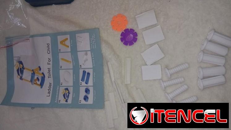 ESCALERA CON ASIENTO REDUCTOS DE INODORO INFANTIL, ENTREGA DE FACTURA, VARIEDAD DE ÚTILES DEL HOGAR, ETC