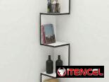 Mueble esquinero para cuartos y salas, ideal para adornos, libros y útiles escolares. Diseño en zigzag