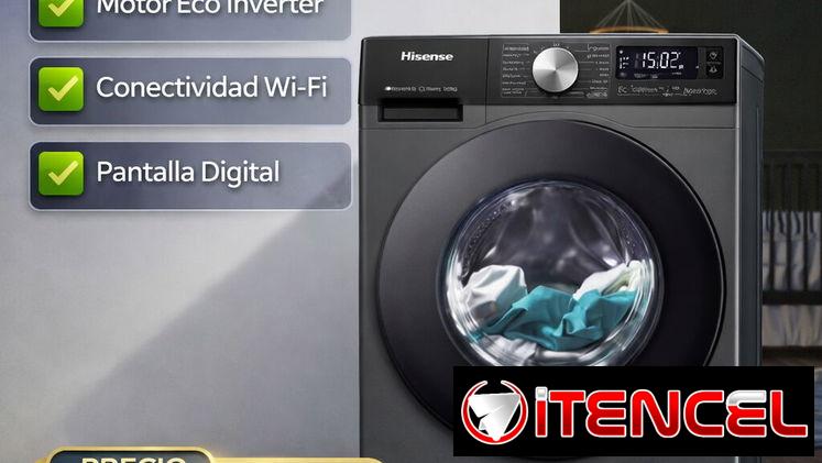 Lavadora secadora al vapor Hisense de 15 kg,LImpieza al vapor, Auto Dosing , Conectividad WiFi ,OFERTA DE 12GB DE DATOS