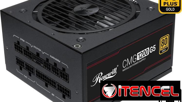 Fuente ROSEWILL CMG1200 G5, 1200W/100A, 80+ ORO, Full modular, NUEVA en caja