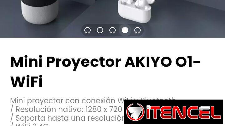 Mini Proyector AKIYO O1-WiFi. Compatible con Fire TV Stick y Chromcast
