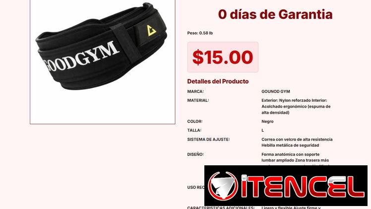 CINTURÓN DE ENTRENAMIENTO PARA GIMNASIO VPT#-0089