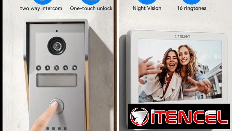 Timbre intercomunicador ,Videoportero con pantalla de 7 pulgadas , vision nocturna por cable video de alta calidad