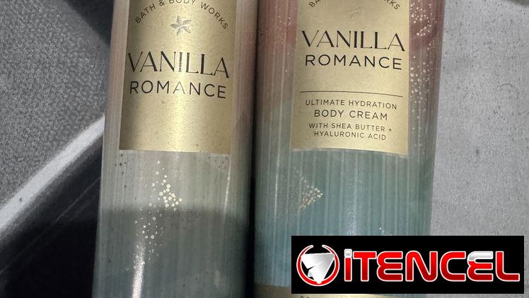 Set de crema y colonia olor Romance de vainilla  $$ 35 usd