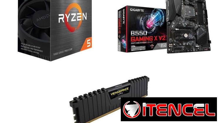 🎁 Kit AMD Ryzen 5 5500 + Gigabyte B550 Gaming X V2 + 8GB DDR4 Corsair Vengeance LPX ✅ New! + Transporte y Garantía