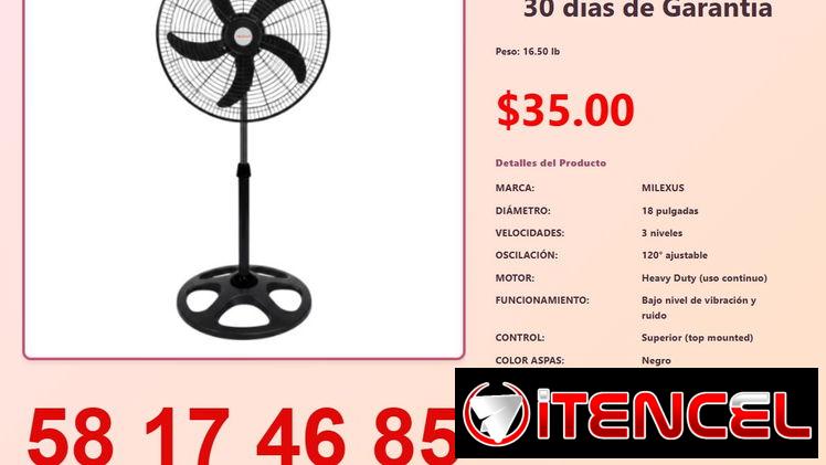 VENTILADOR DE PEDESTAL 18″ MILEXUS
