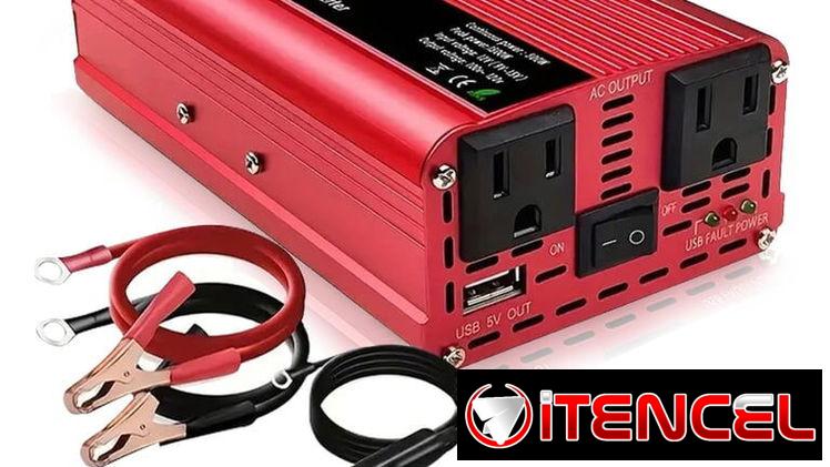 Inversor de Corriente 500W (Pico 2000W) DC 12V a 110V AC