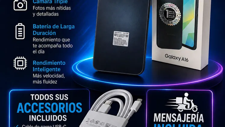 SAMSUNG Galaxy A16 nuevo sellado con todos sus accesorios
