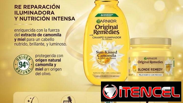 Garnier Original Remedies champú y mascarill para cabello rubio (natural o teñido) o con mechas, opaco o dañado.