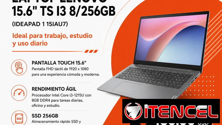 Laptop Lenovo IdeaPad 1 15IAU7 i3 8GB 256GB SSD Touch | 15.6” FHD en La Habana