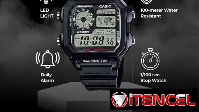 Reloj Casio AE1200WH-1A World Time 100 m