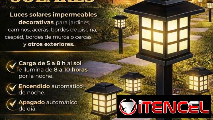 Luces solares 12 x 70 usd mensajería disponible